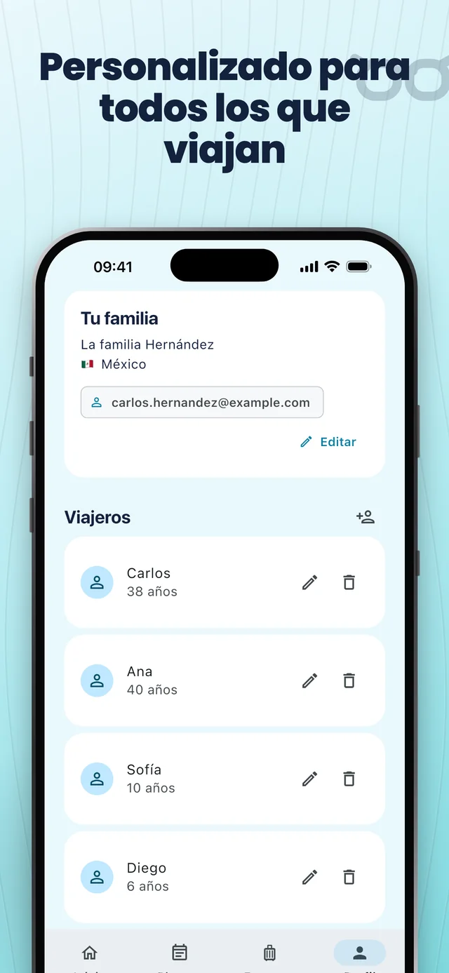 Configura a tus viajeros — Packfolk