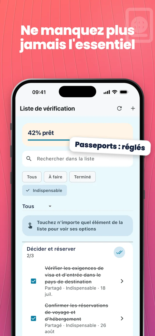 N’oubliez pas les éléments importants — Packfolk