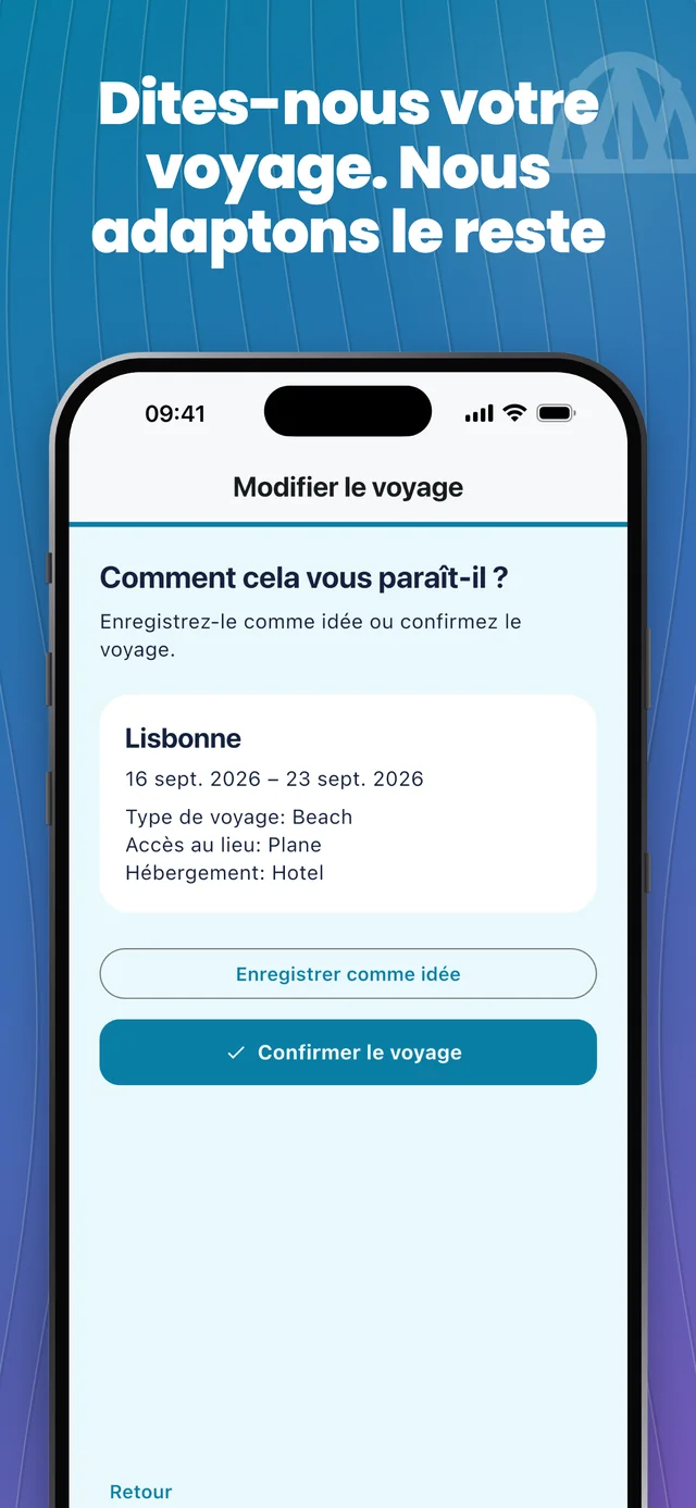 Ajoutez les détails de votre voyage — Packfolk