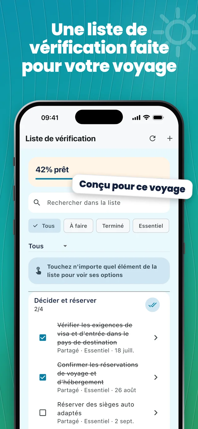 Une liste de contrôle pour votre voyage — Packfolk