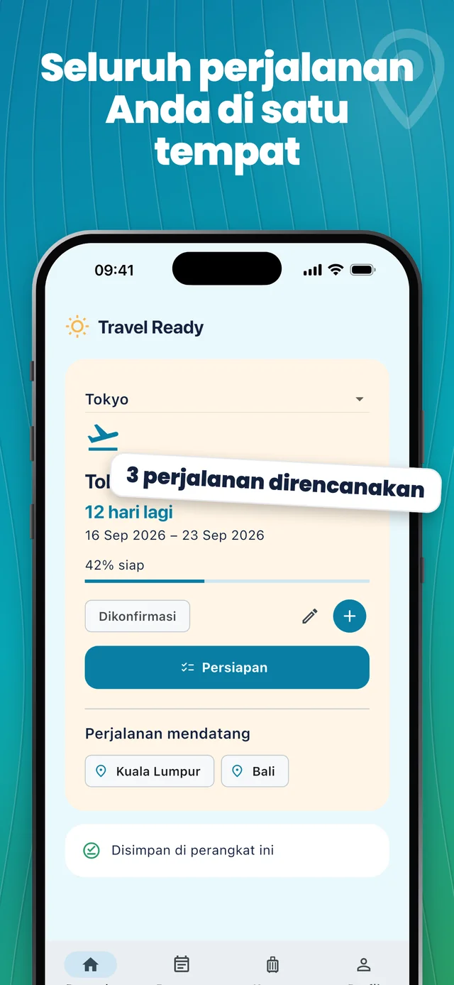 Simpan perjalanan bersama — Packfolk