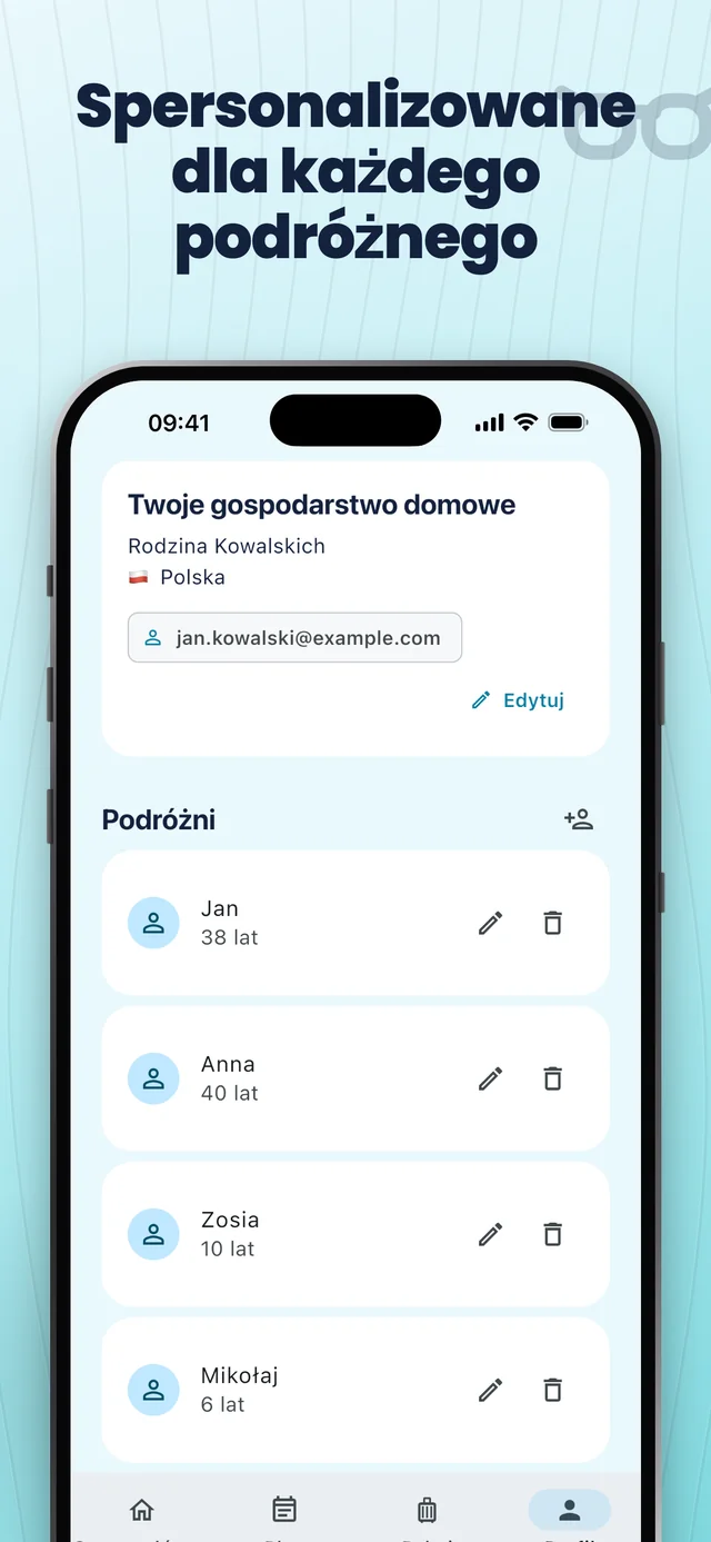 Skonfiguruj podróżnych — Packfolk
