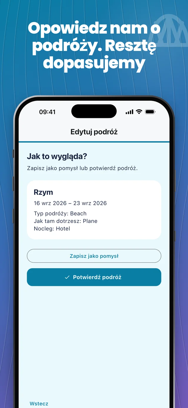 Dodaj szczegóły wyjazdu — Packfolk