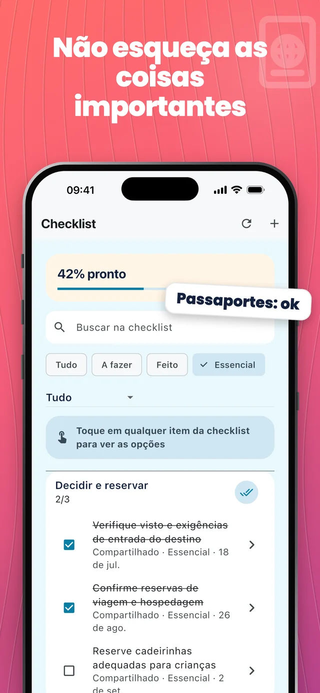Lembre-se dos itens importantes — Packfolk