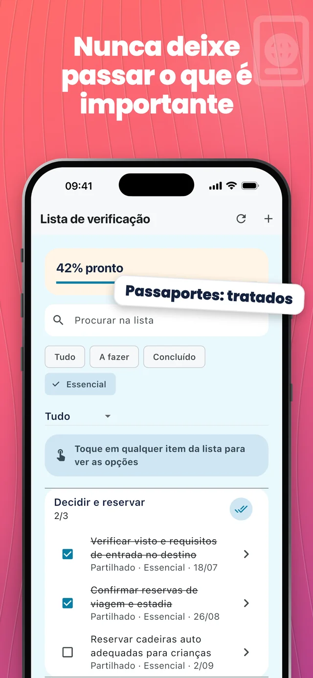Lembre-se dos itens importantes — Packfolk