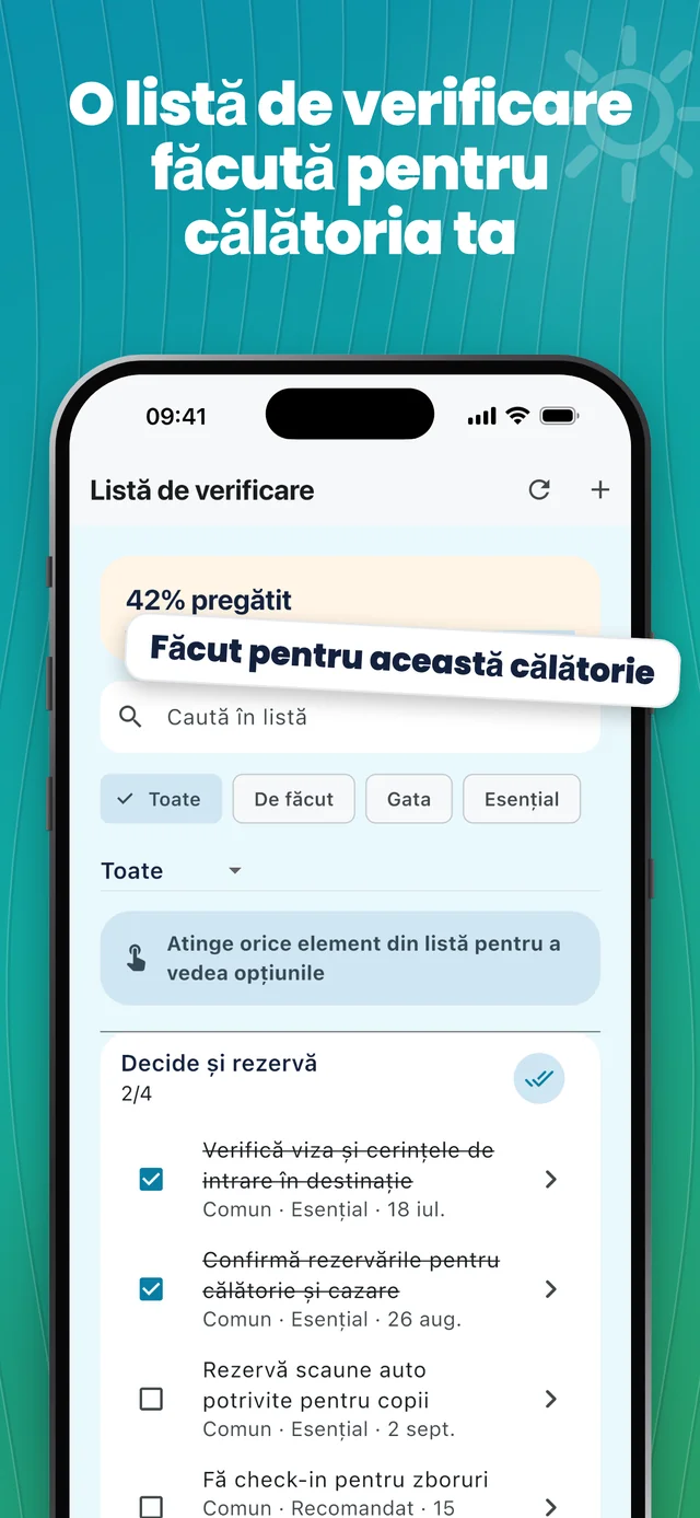 O listă de verificare pentru călătoria ta — Packfolk