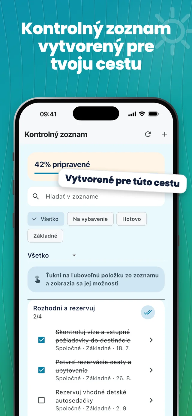 Kontrolný zoznam na vašu cestu — Packfolk