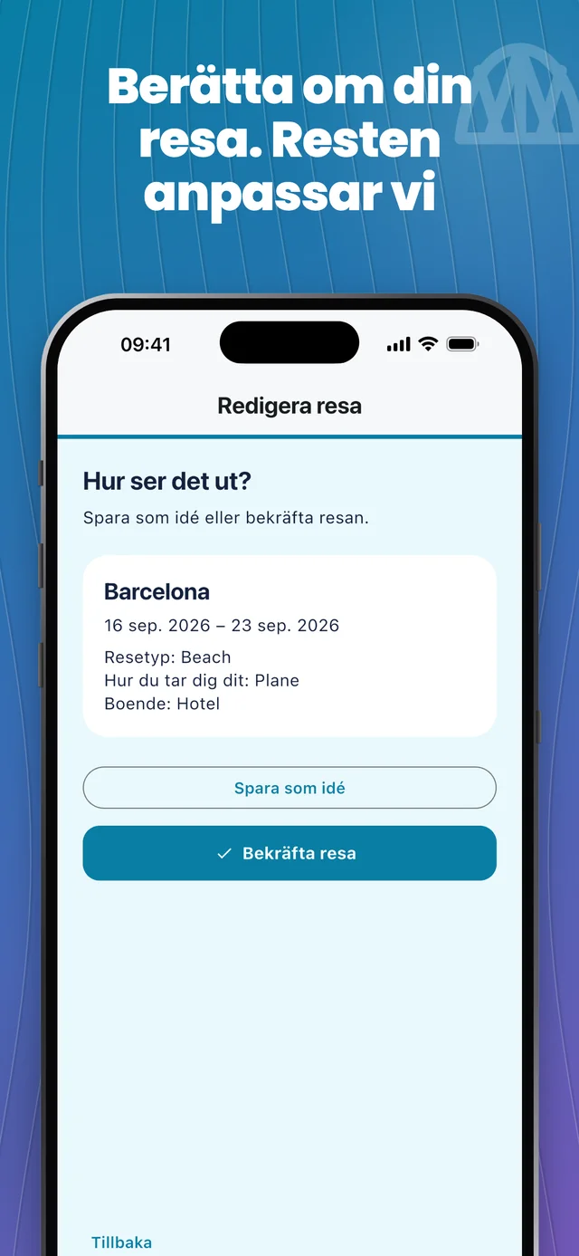 Lägg till dina resedetaljer — Packfolk