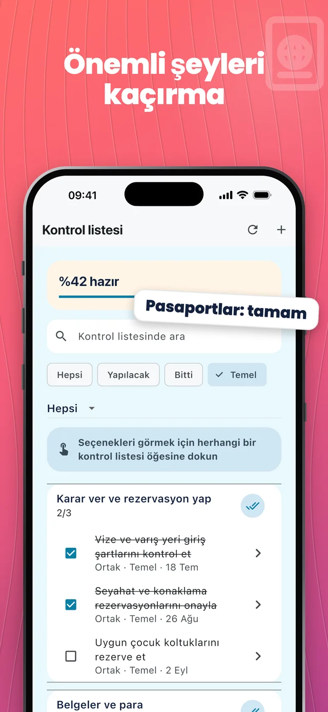 Önemli maddeleri unutmayın — Packfolk