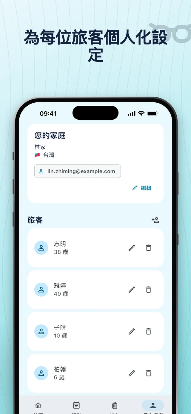 設定同行旅客 — Packfolk